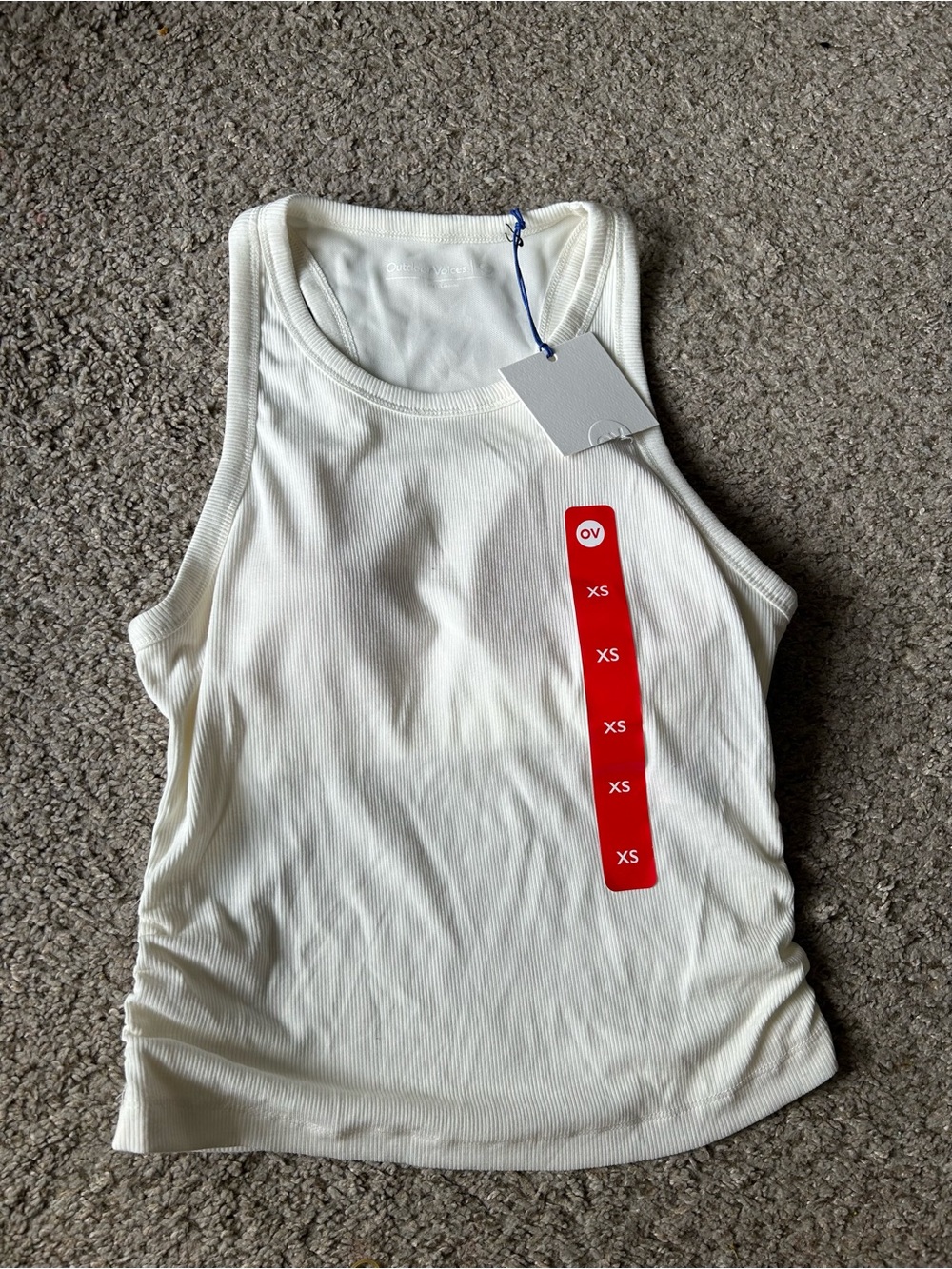 Outdoor Voices White Ribbed Tank Top